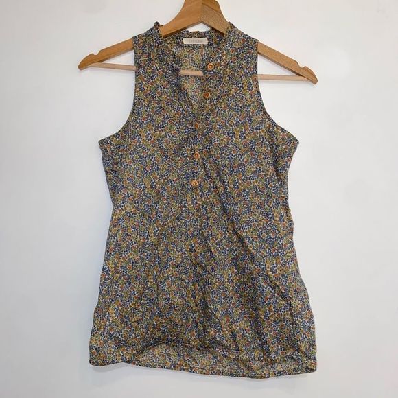 Sessun Lorette Flower Affair Button Sleeveless Blouse Size Small, MSRP $186 - Picture 3 of 11